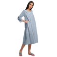 thumbnail image 3 of Moomaya Robe de Nuit Longue Jusqu'au Genou à Patte de Boutonnage pour Femmes, Imprimée, 3 of 6