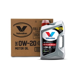 Valvoline Full Synthetic High Mileage with MaxLife Technology SAE 0W-20 Motor Oil 5 QT, Case of 3