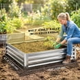 thumbnail image 3 of 4' x 4' x 1' Raised Garden Bed Galvanized Steel Planter Box Silver, 3 of 10