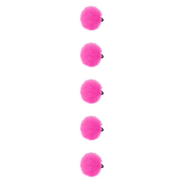 ZLight Chouchous pour Cheveux à Fausse Pompon Tendance Coréenne Filles Élastique Attache Queue de Cheval Bande pour Cheveux Accessoires rose Rouge P 5Ensemble