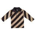 thumbnail image 3 of Sportoli Polo Rugby à Manches Longues en Coton à Larges Rayures pour Garçons - Noir/beige (Taille 10), 3 of 7