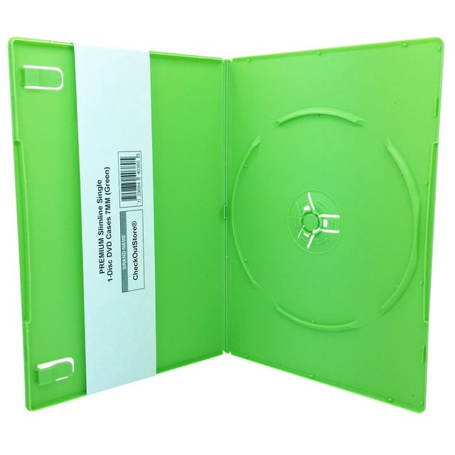 CheckOutStore (12) Boîtiers Premium Slimline pour DVD 1-Disque 7mm (Vert)