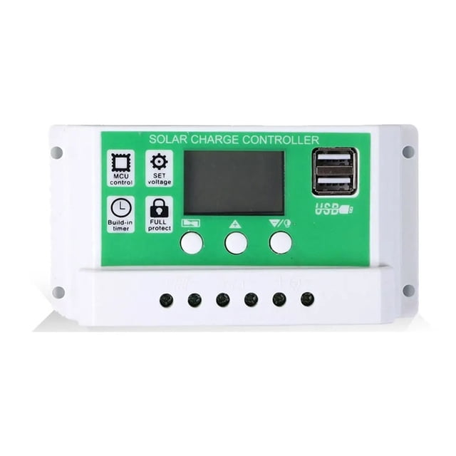 Contrôleur Solaire 10A-100A Régulateur de Pile Adaptatif 12V/24V Charge et Décharge Lampe de Rue Photovoltaïque Système de Contrôle 2USB, Sûr à Utiliser