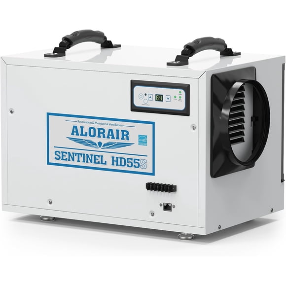 ALORAIR Basement/Crawl Space Dehumidifiers Removal 120 PPD (Saturation), 55 Pint Commercial Dehumidifier, Auto Defrosting, cETL, Optional Remote Monitoring