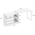 thumbnail image 2 of Tribesigns Vanity Desk with 3 Drawers and 2 Shelves, White Small Makeup Vanity Table with Reversible Storage Cabinet, Modern White Corner Dressing Table for Bedroom, Makeup Room (Mirror not Included), 2 of 8