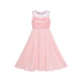 thumbnail image 1 of Girls Dress Pink Rhinestone Chiffon Bridesmaid Dance Maxi Gown 8 Years, 1 of 6