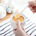 thumbnail image 3 of Ceramic Sugar Bowl With Lid, Porcelain Sugar Pot With Spoon, Small Salt Pot, Storage Jar , For Coffee Bar, Restaurant-White-3 Set, 3 of 8