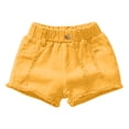 thumbnail image 1 of Yanlir Children's Casual Solid Color Ripped Denim Shorts for 1-16 Years Fashionable Button Pocket for Everyday Wear(Yellow,11-12 Years), 1 of 4