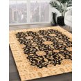 thumbnail image 2 of Ahgly Company Indoor Round Abstract Chrome Gold Yellow Oriental Area Rugs, 8' Round, 2 of 6
