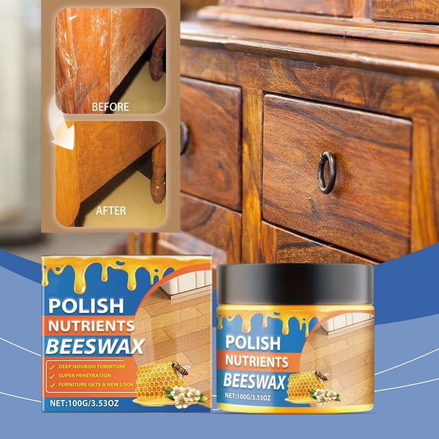 Beeswax Furniture Polish - Natural Wood Cleaner & Protector for Long-Lasting Shine