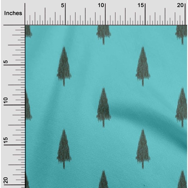 oneOone Cotton Poplin Fabric Tree Ikat Print Fabric BTY 42 Inch Wide