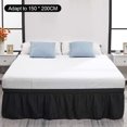 thumbnail image 2 of Qualitygoods Jupe de Lit Tombante Élastique Ajustable Volant Anti-Poussière en Polyester Décoration de Matelas Fournitures de Literie, 2 of 10