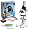 thumbnail image 1 of White Stem Kids Microscope Toy 1200X High Magnification Science Experiment Kit With Specimen Slides Educational Gift For Children Discovery, 1 of 3