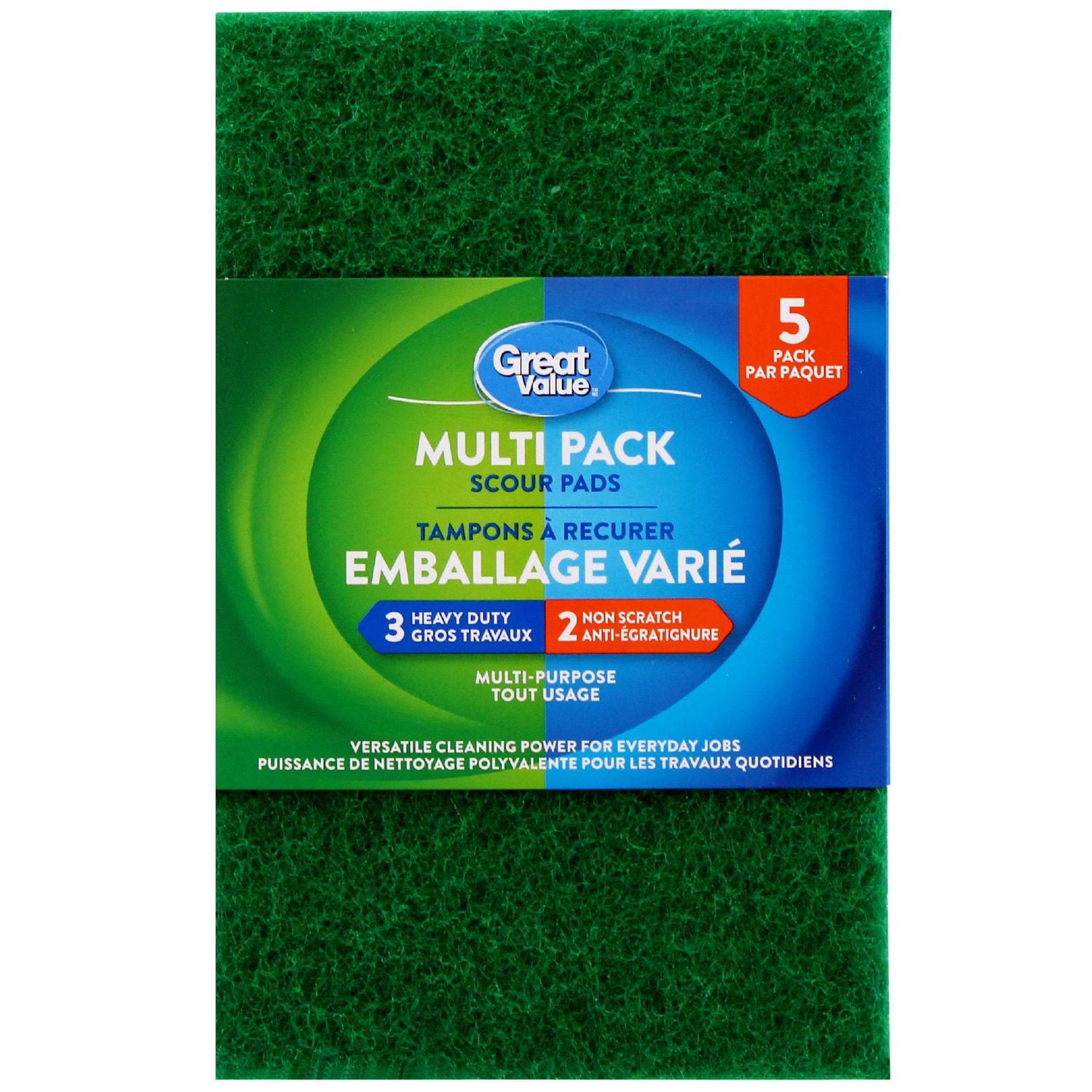 Great Value Multi pack Scour Pads, 5-Count