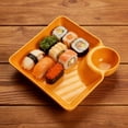 thumbnail image 4 of Todaioua Assiette à Dumplings Style Japonais avec Plateau à Trempette, Plat de Service en Plastique Réutilisable pour Sushi, Assiette à Compartiments Divisés pour Collations hors-D'œuvre, Vaisselle de Fête Style Bento pour la Maison, la Cuisine et la Salle à Manger, 4 of 6
