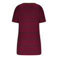 thumbnail image 3 of Birdeem Mode Blouses Imprimées Rayées pour Femmes T-Shirt à Boutons Manches Courtes Col Rond, 3 of 9