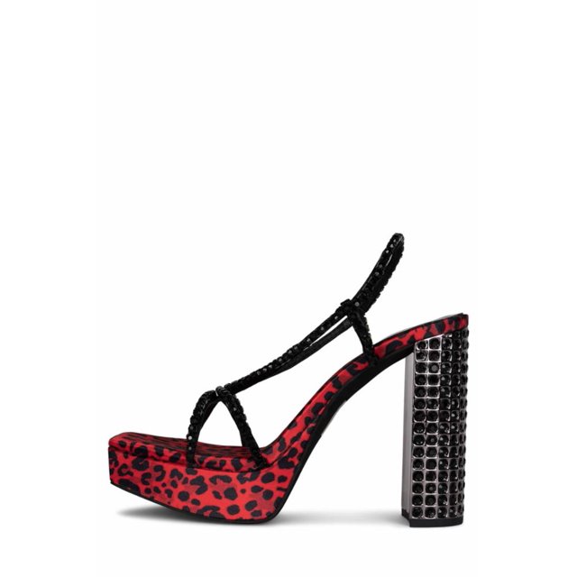 Jeffrey Campbell Women NUITE RED CHEETAH PEWTER Tissu