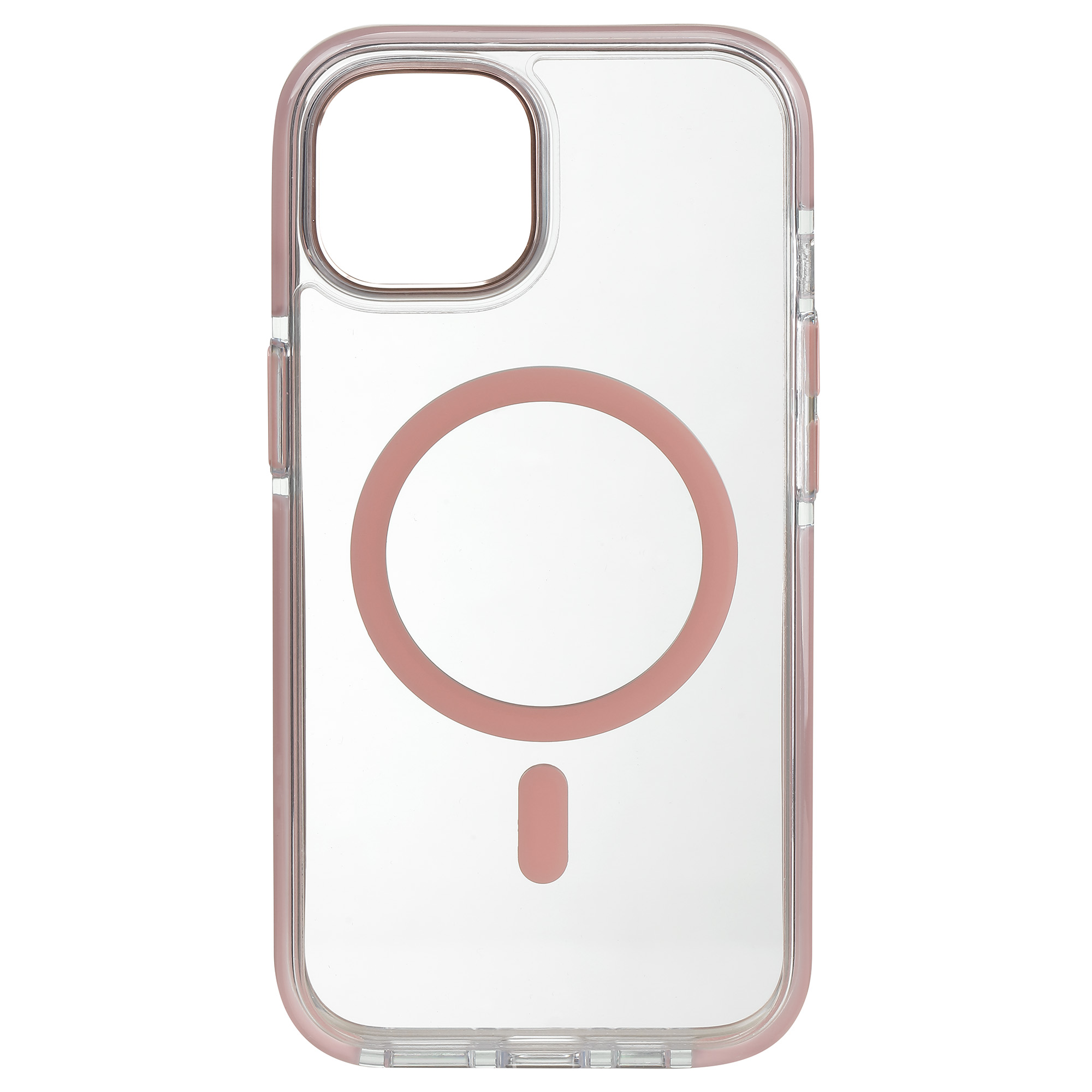 Coque souple de protection compatible MagSafe onn pour Apple iPhone 16e/15/14/13, transparente et rose