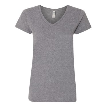 Gildan Heavy Cotton V-Neck T-Shirt for Women Semi-Fitted