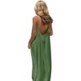 thumbnail image 5 of EGNMCR Robe Longue Ample à Bretelles pour Filles, Mode, Mignonne, Couleur Unie, avec Cordon au Dos, Robe pour Filles, 5 of 5