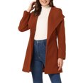 thumbnail image 1 of INSPIRE CHIC Manteau Trench Long Classique d'Hiver pour Femme à Col Montant avec Ceinture à Nouer S Rouge Brun, 1 of 6