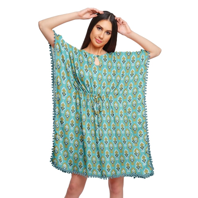 Moomaya Robe Caftan Imprimée de Couverture de Bikini Robes Caftan pour Femmes Grande Taille