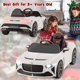 thumbnail image 2 of Costway 12V Licensed Bentley Bacalar Kids Electric Ride-on Car with Remote Control White, 2 of 10