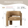 thumbnail image 4 of MALOL Velvet Accent Chair Set of 2, Modern Soft Accent Chairs, Comfy Side Arm Chairs for Living Room, Khaki, 4 of 13