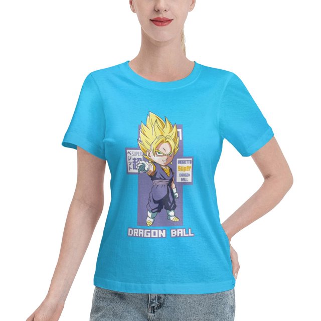 T-Shirt Basique à Manches Courtes pour Femmes Super Saiyan