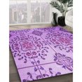thumbnail image 3 of Ahgly Company Machine Washable Indoor Round Transitional Violet Purple Area Rugs, 8' Round, 3 of 7