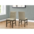 thumbnail image 2 of Monarch Specialties - Dining Chair, 37" Height, Set Of 2, Upholstered, Dining Room, Kitchen, Brown Fabric, Grey Solid Wood, Transitional, 2 of 3