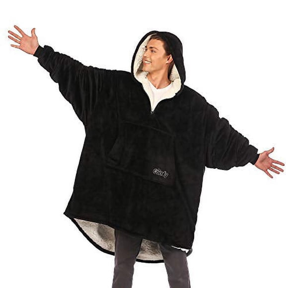 THE COMFY Couverture Portable en Microfibre et Sherpa Surdimensionnée avec Fermeture Éclair, Réservoir Requin, Taille Unique