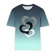 thumbnail image 4 of Dealovy Haut pour Femmes Décontracté T-Shirts à Manches Courtes Été Ample Mignon Tunique à Imprimé Graphique Dégradé, 4 of 4