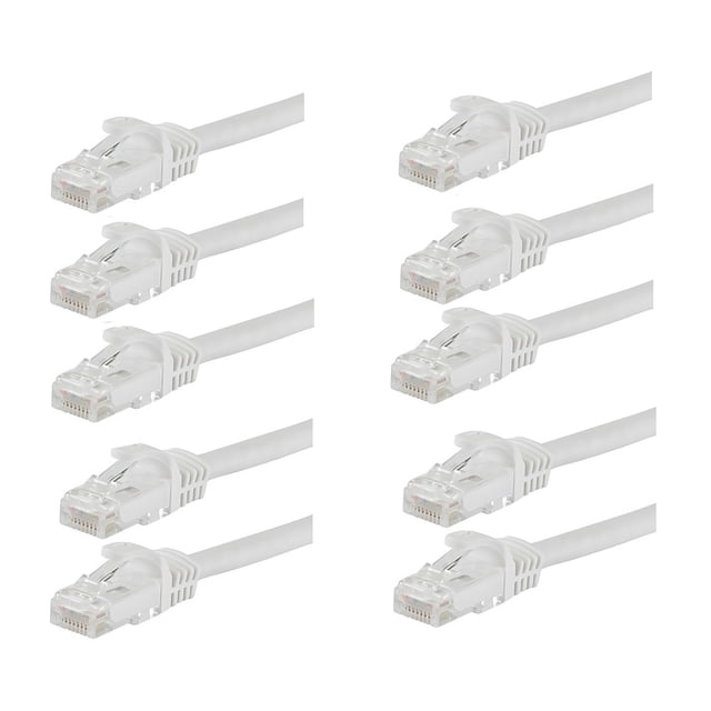 axGear Cat6 Câble Réseau RJ45 Patch Cordon Ethernet Internet LAN Fil 1 Pi 10 Pcs
