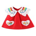 thumbnail image 1 of Robe Trapèze Sans Manches pour Bébé Fille, Arc-en-Ciel, Nuage, Cœur, Robe Patchwork, 1 of 9