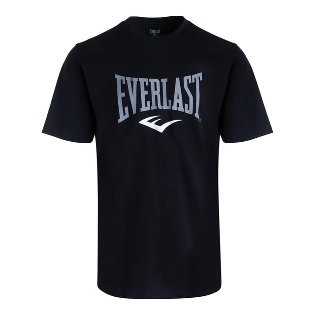 Everlast T-Shirt de Nuit et de Détente Noir à Coupe Ample, Fabriqué en Tissu 100 % Coton Doux et Respirant, avec un Grand logo Everlast Gris et un Emblème Blanc sur la Poitrine, Convient pour Se Détendre Ou pour un Style Décontracté.