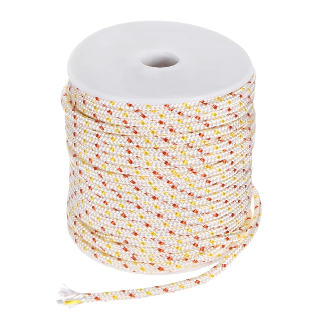 Uxcell Corde de Démarrage à Rappel 4mm 30m Corde en Nylon pour Tronçonneuse Blanc Rouge Jaune