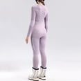 thumbnail image 4 of Women's Thermal Underwear， Breathable & Moisture-Wicking， High-Compression Base Layer Set for Skiing， Hiking， Running， Cold Weather， Solid Color, 4 of 7