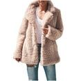 thumbnail image 2 of Mikilon Women Plus Size Winter Warm Loose Plush Zip Hooded Jacket Coat, 2 of 7