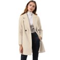 thumbnail image 1 of INSPIRE CHIC Manteau Mi-Long pour Femme à Double Boutonnage, Raglan, à Revers, à Manches Longues, 1 of 6