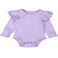 thumbnail image 1 of Barboteuse Basique à Volants à Manches Longues en Coton pour Bébé Fille, Haut Justaucorps Vêtements, 1 of 5