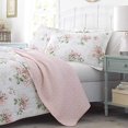 thumbnail image 3 of Laura Ashley Honeysuckle Quilt Set, King, Pastel Pink, 3 of 5