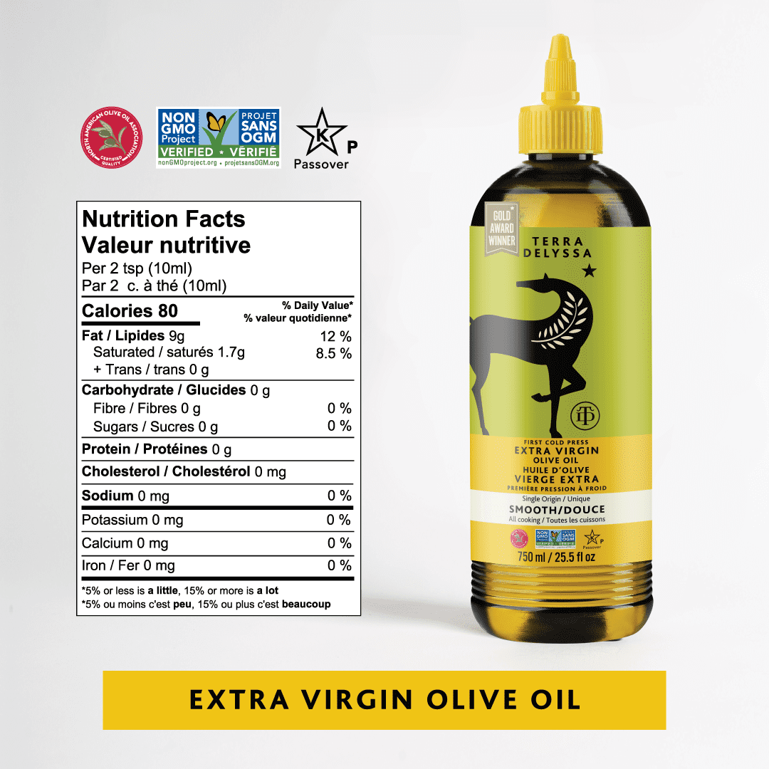 Terra Delyssa® Squeezable Extra Virgin Olive Oil,Single Origin, Contains Polyphenols,750 ml