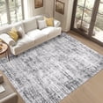 thumbnail image 3 of Washable 5x7 Area Rug, Soft Vintage Distressed Large Living Room Rug Retro Farmhouse Non Slip Indoor Foldable Thin Carpet for Bedroom Dining Room Office, Grey, 3 of 7