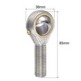 thumbnail image 2 of Unique Bargains POS16 Roulement d'Extrémité de Tige 16 mm d'Alésage Roulement d'Articulation Auto-Lubrifié M16x2.0 Filetage Mâle Main Droite, 2 of 6