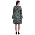 thumbnail image 4 of Moomaya Robe d'Été Fluide à Manches Longues Imprimée pour Femmes, Longueur Genou, Évasée, 4 of 6