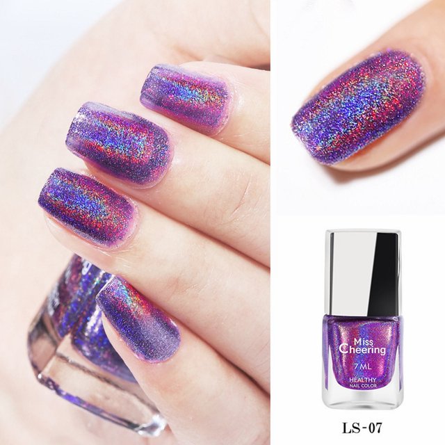 WIFKLSIIPG Diamond Sequin Nail Polish Colorful Magic Nail Polish 7ml