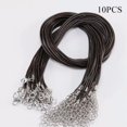 thumbnail image 1 of CHUANK 10Pcs Leather Wax String Lobster Clasp Chain Pendant Necklace Rope Cords DIY 2MM-coffee-2mm, 1 of 9