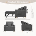 thumbnail image 2 of AECOJOY Fauteuil Convertible 3 en 1 36 Po (91 cm) avec Dossier Réglable et 2 Coussins - Gris Moderne, 2 of 8