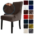 thumbnail image 1 of Amdohai Chair Cover Velvet Chair Slipcovers Removable Washable Soft Dining Chair Protector Cover Coffee Color, 1 of 8